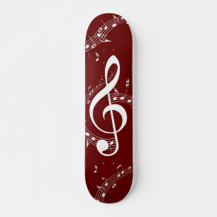 Climactic G Clef Music Red Skateboard