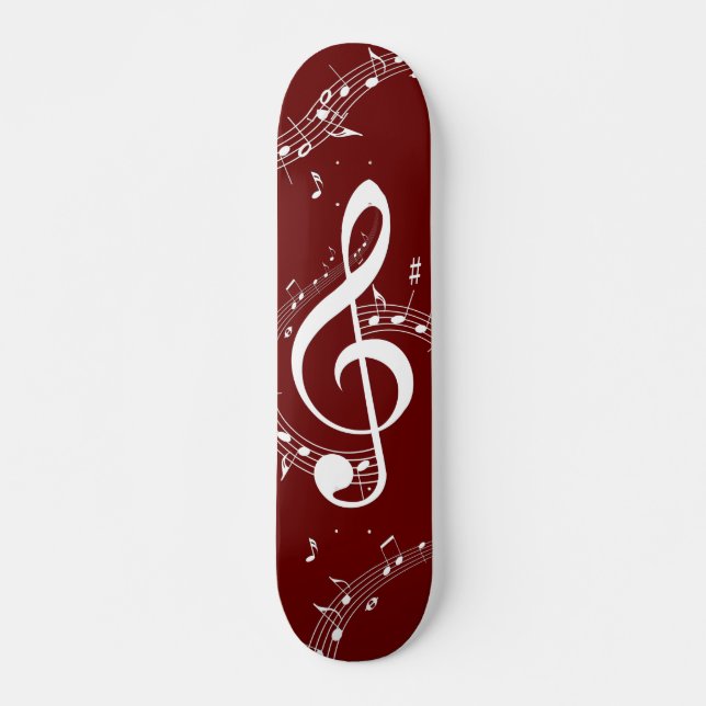 Climactic G Clef Music Red Skateboard (Vorne)