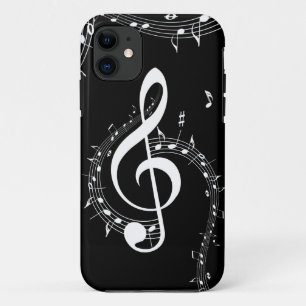 Climactic G Clef White Music on Black Case-Mate iPhone Hülle