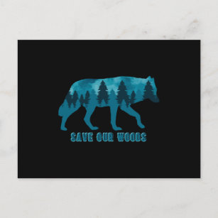 Climate Change Environmental Protection Wolf Postkarte