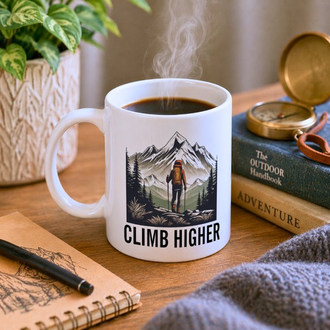 Climb Higher Mountain Wiker Kaffeetasse (Von Creator hochgeladen)
