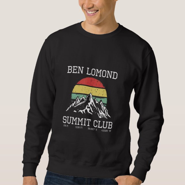 Climbed Ben Lomond Summit Club Hike Scotland Sun H Sweatshirt (Vorderseite)