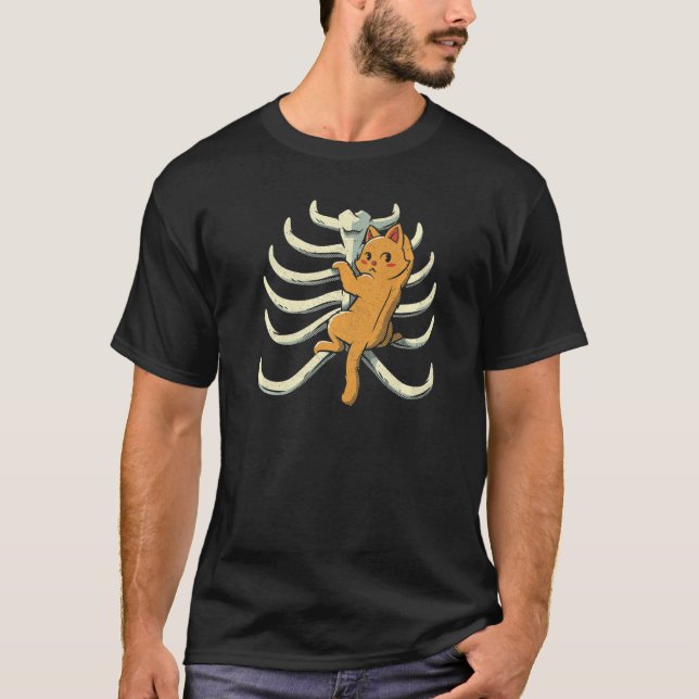 Climber Cat Kletterkäfig Anatomie X Ray Biolog T-Shirt (Vorderseite)