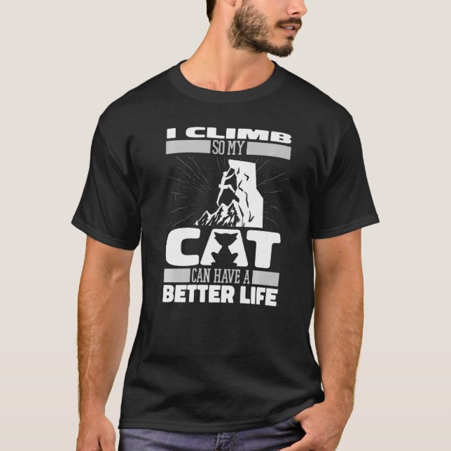 Climber Cat Mountaineer Klettersteig Klettersteig  T-Shirt (Vorderseite)