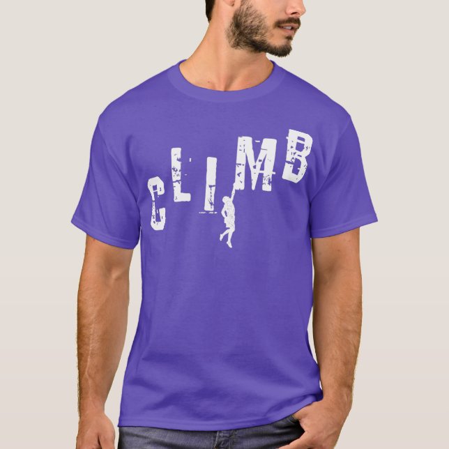 Climber-Geschenk CLIMB Rock Climbing Boulding T-Shirt (Vorderseite)