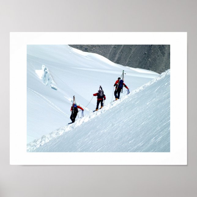 Climbers, Mont Blanc, Frankreich Poster (Vorne)