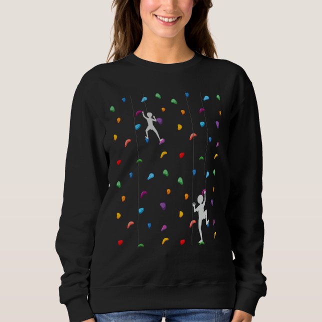 Climbing Boulder Wall Rock Climber Bouldering Hall Sweatshirt (Vorderseite)