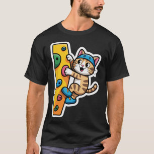 Climbing Cat Boulderwand Meme T-Shirt