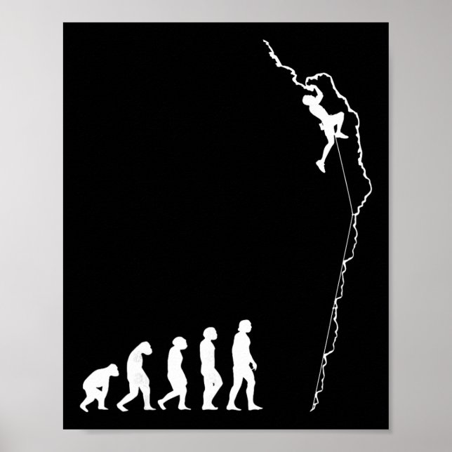Climbing Evolution - Fun Bouldering Rock Climber  Poster (Vorne)