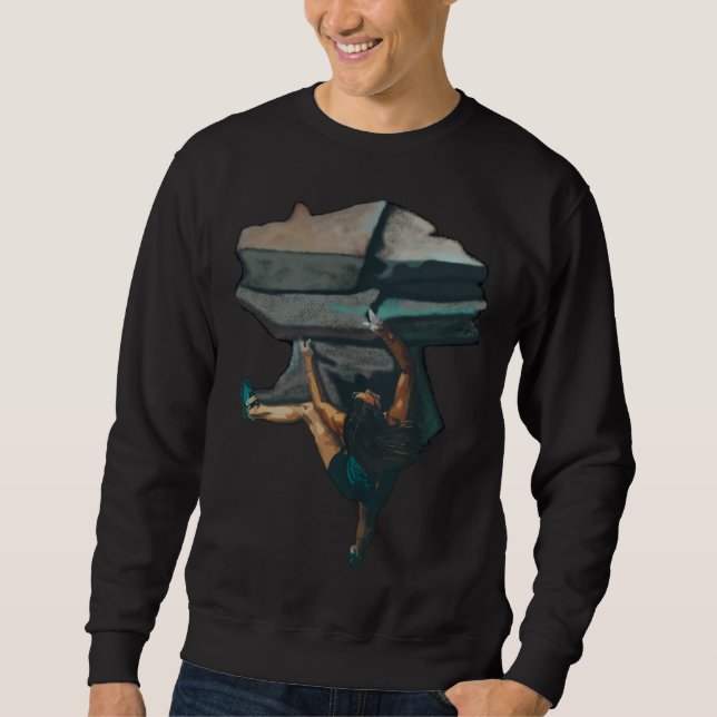 Climbing Woman at a Rock Sweatshirt (Vorderseite)
