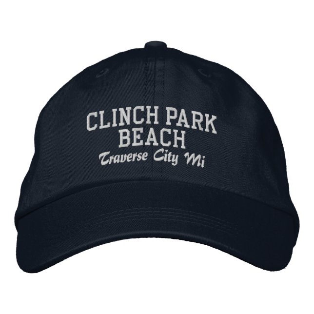 Clinch Park Beach Traverse City MI Baseball Hat Bestickte Baseballkappe (Vorderseite)