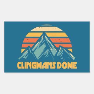 Clingmans Dome Retro Türkis Rechteckiger Aufkleber