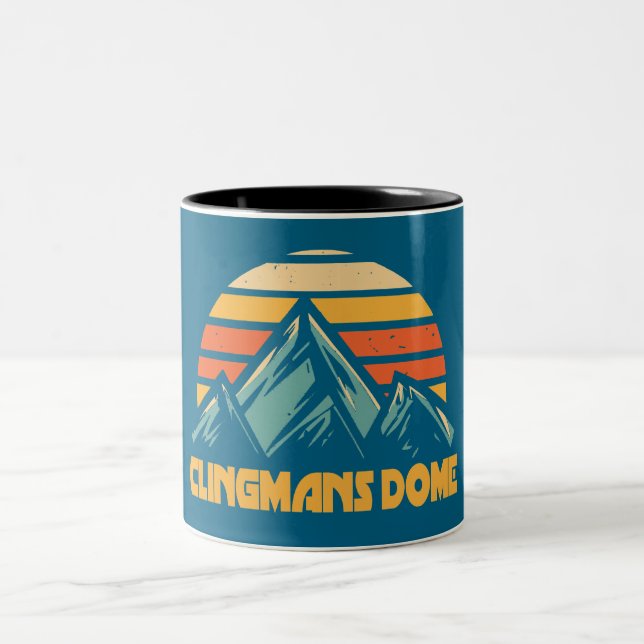 Clingmans Dome Retro Türkis Zweifarbige Tasse (Mittel)