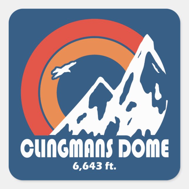 Clingmans Dome Sun Eagle Quadratischer Aufkleber (Vorderseite)