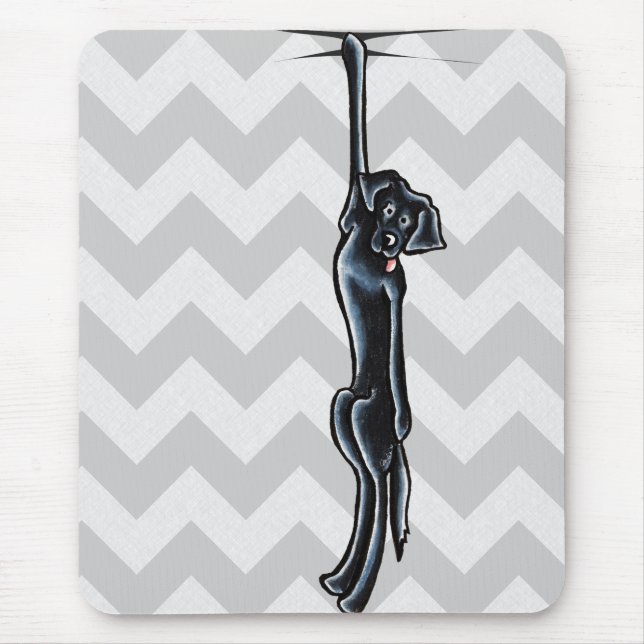 Clingy Black Lab Off-Leash Art™ Mousepad (Vorne)