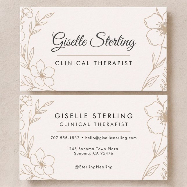 Clinical Therapist Botanical Floral  Visitenkarte (Von Creator hochgeladen)