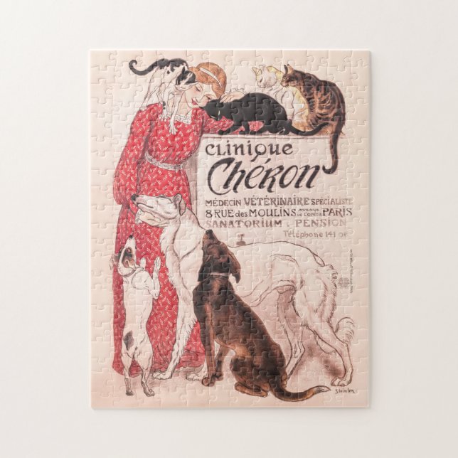 Clinique Cheron Vintag Dog Cat Steinlen Poster (Vertikal)