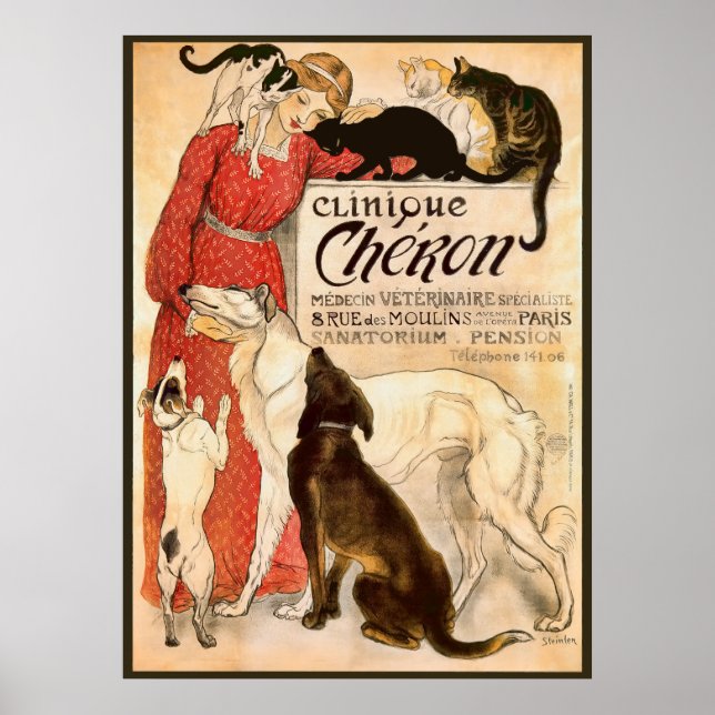 Clinique Cheron Vintage Tierarzneimittelwerbung Poster (Vorne)