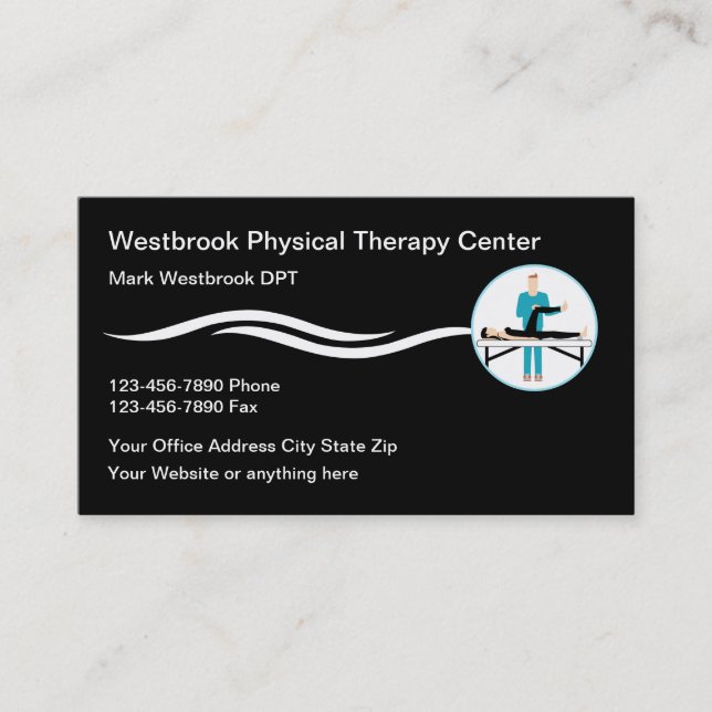Clinique de physiothérapie Cartes de visite modern (Devant)
