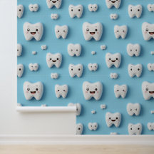 Clinique dentaire Décor Mur Blanc Souriant Visage 