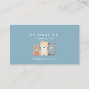 Clinique vétérinaire Carte de visite bleu ardoise