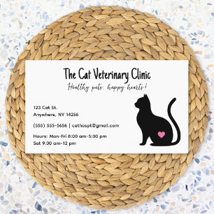 Clinique Vétérinaire Chat Carte de visite Coeur Ro