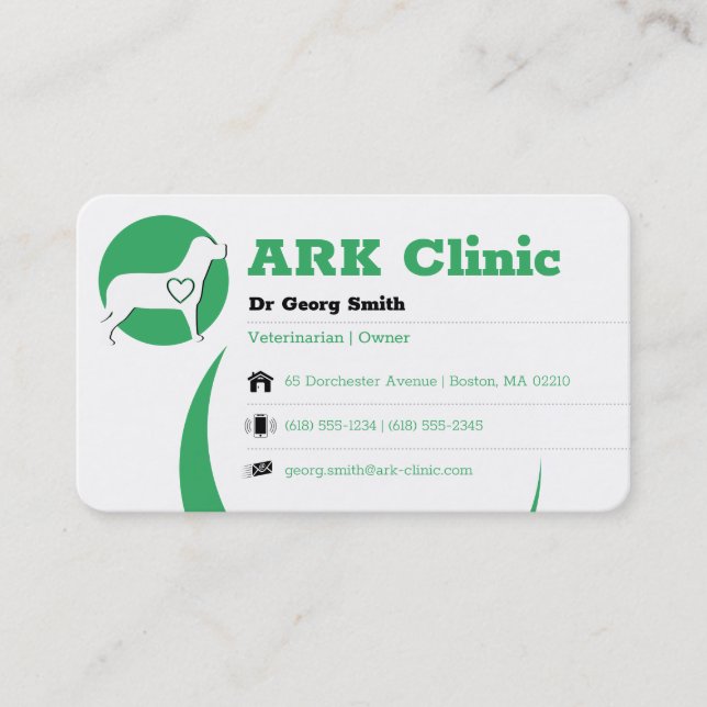 Clinique vétérinaire | Info Carte de rendez-vous (Devant)