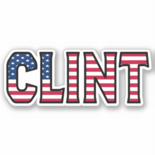 Clint Nom Prénom USA Autocollant Set d'autocollant