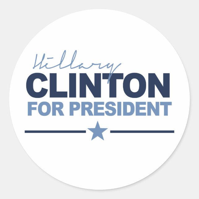 CLINTON 2016 SIGNERICA -.png Runder Aufkleber (Vorderseite)