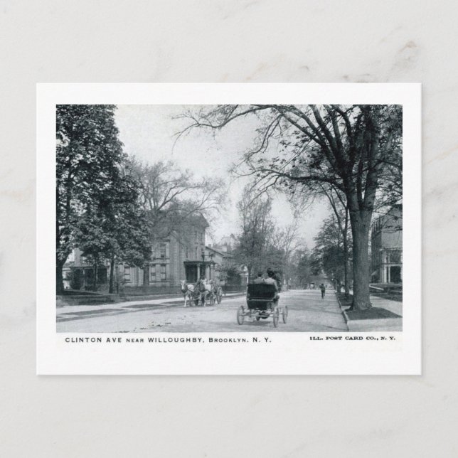 Clinton Ave, Herrenhäuser, Brooklyn Vintag Postkarte (Vorderseite)