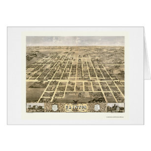 Clinton, carte panoramique de l'IL - 1869