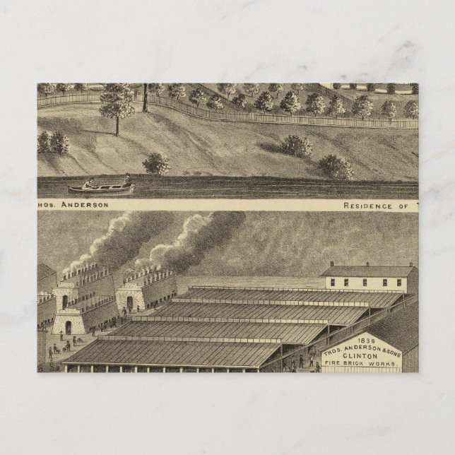 Clinton Fire Brick Works Andersons Landing Postkarte (Vorderseite)