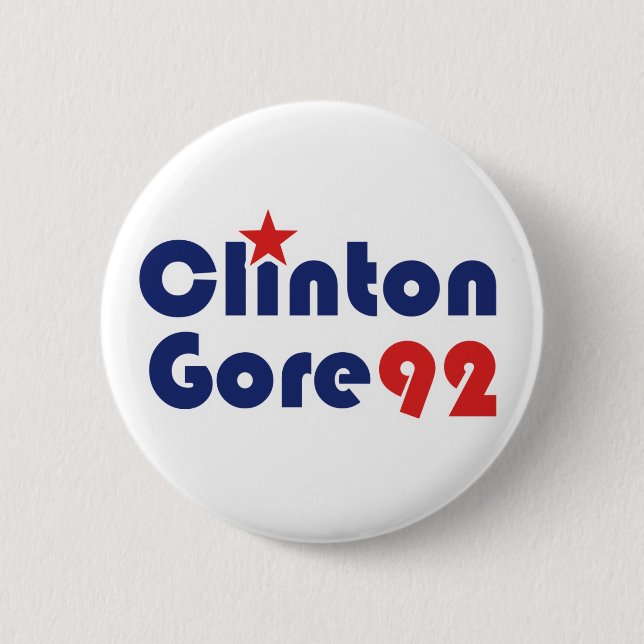 Clinton Gore 92 Retro-Demokrat Button (Vorderseite)