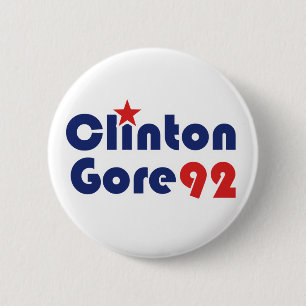 Clinton Gore 92 Retro-Demokrat Button