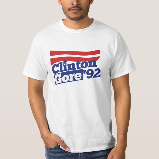 Clinton Gore 92 Retropolitik T-Shirt (Vorderseite)