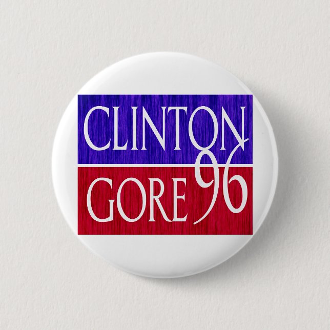 Clinton Gore 96 Distressed Design Button (Vorderseite)