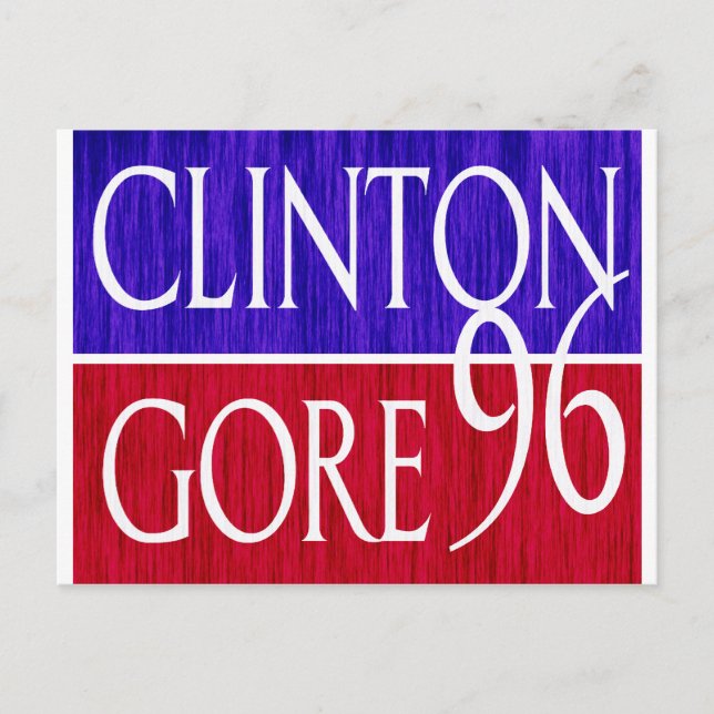 Clinton Gore 96 gestörtes Design Postkarte (Vorderseite)