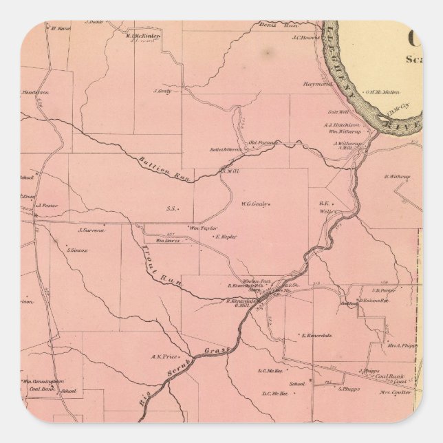 Clinton Township Quadratischer Aufkleber (Vorderseite)
