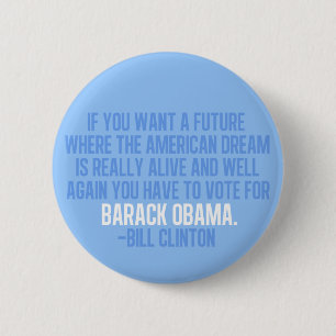 Clinton Zitat zu Obama Button