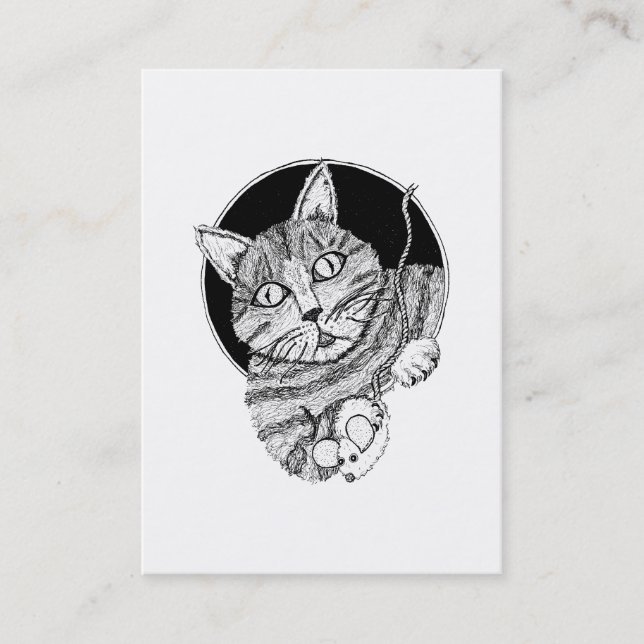 "Clintons Katze" ACEO Kunst-Trading Card Visitenkarte (Vorderseite)