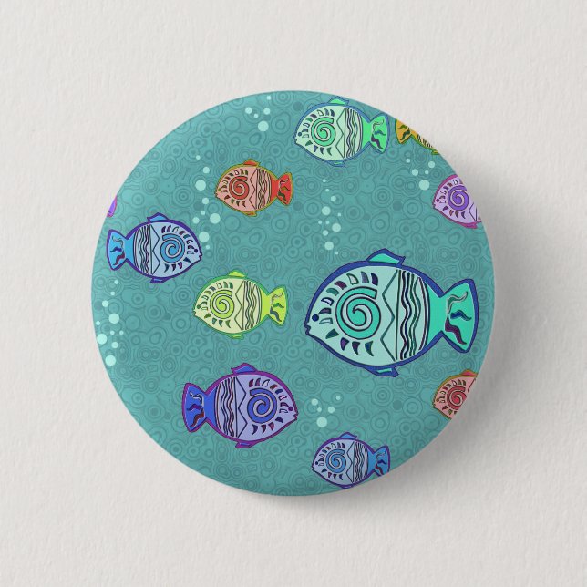 Clip Art Fish Muster + Ihre Ideen Button (Vorderseite)