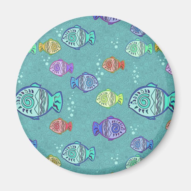 Clip Art Fish Muster + Ihre Ideen Magnet (Vorne)