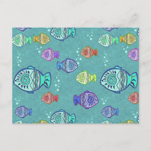 Clip Art Fish Muster + Ihre Ideen Postkarte