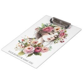 Clipboard Frauen mit Rosenkranz Klemmbrett