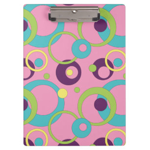 Clipboard "Funky Pink Circles" Klemmbrett