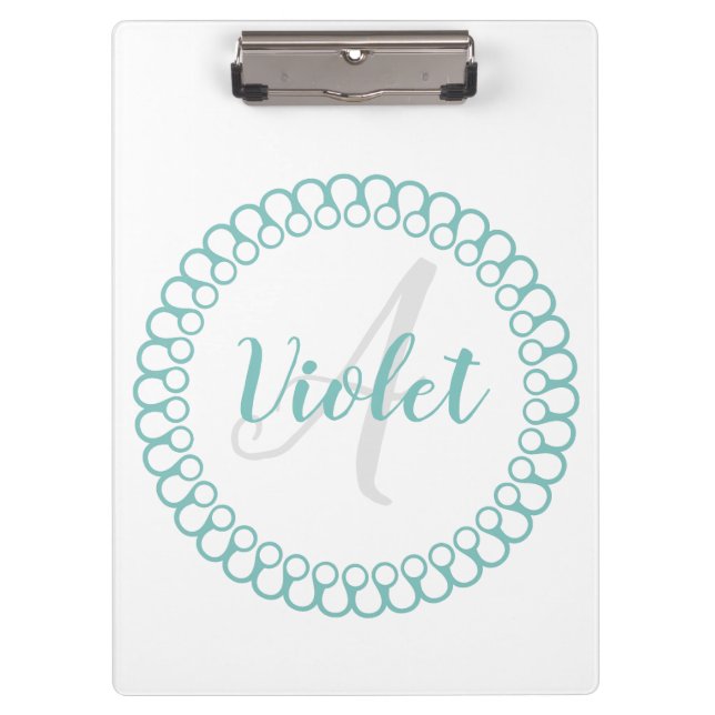 Clipboard für das aquamarine dekorative Circle Mon Klemmbrett (Vorderseite)