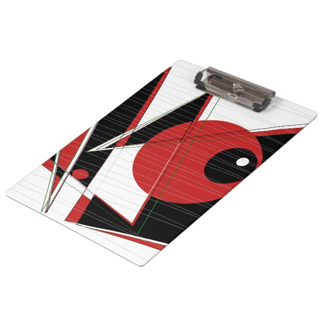 Clipboard mit rotem Auge Klemmbrett (Schrägansicht)