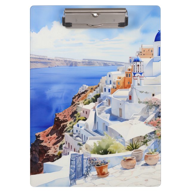 Clipboard Oia Santorini Klemmbrett (Vorderseite)