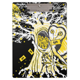 Clipboard Urban Tree Owl & Wealth Surreal Pop-Art Klemmbrett
