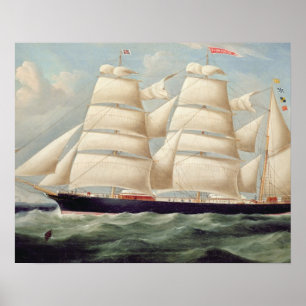 Clipper Barque 'Clendovey' (Öl auf Leinwand) Poster